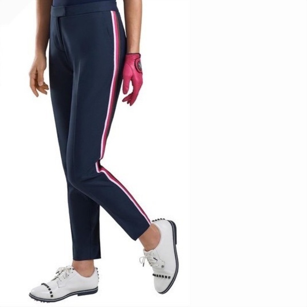 G/FORE Women's Tux Straight Leg Trousers Twilight/Pink Navy Golf Pants Size 2